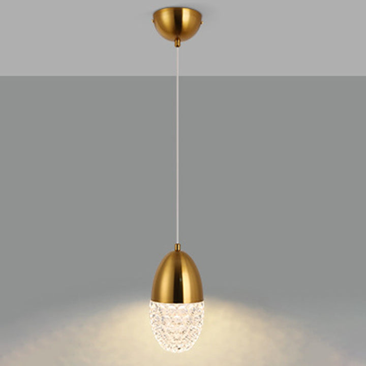 Moderne Luxus ovale Metallglas LED Pendelleuchte für Schlafzimmer 