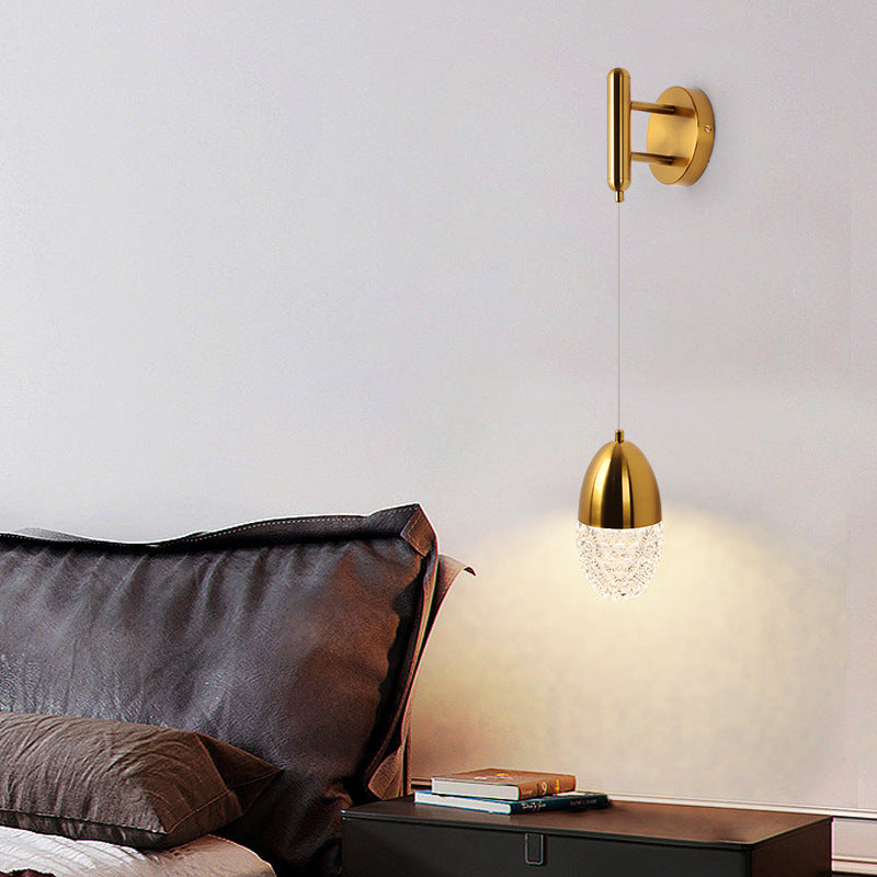 Moderne Luxus ovale Metallglas LED Pendelleuchte für Schlafzimmer 