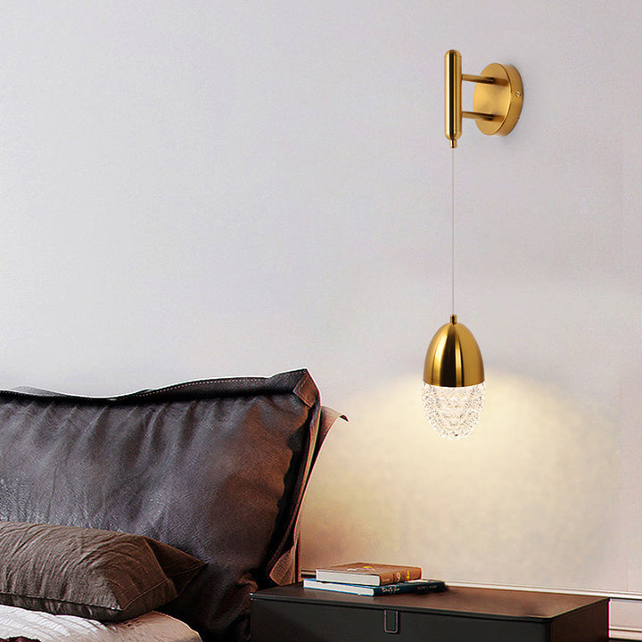Moderne Luxus ovale Metallglas LED Pendelleuchte für Schlafzimmer 
