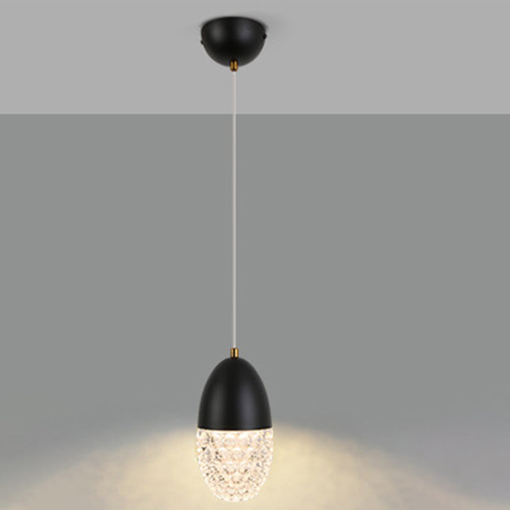 Moderne Luxus ovale Metallglas LED Pendelleuchte für Schlafzimmer 