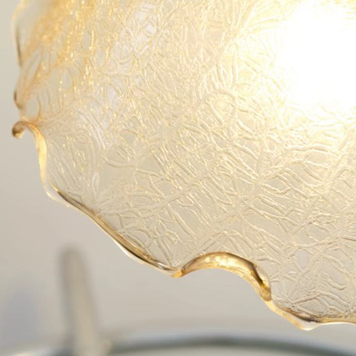 Lampe de table 1 lumière en métal et verre hémisphère en dentelle française traditionnelle pour chambre 