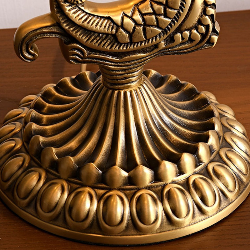 Traditional Vintage Swan Dome Shell Copper 1-Light Table Lamp For Bedroom