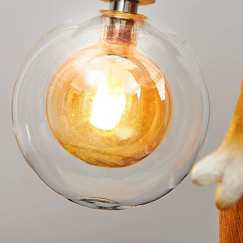 Zeitgenössische kreative Eichhörnchen Harz Glas 1-Licht Tischlampe für Schlafzimmer 