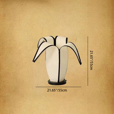 Traditional Vintage Banana Fabric Plastic Metal LED Standing Floor Lamp For Living Room