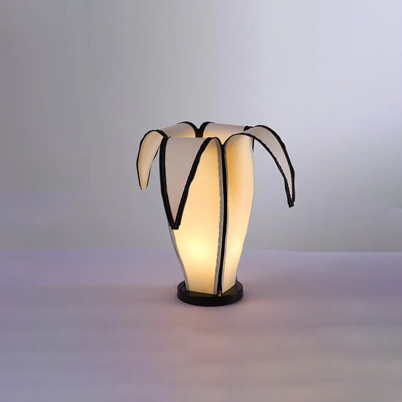 Traditionelle Vintage Banana Stoff Kunststoff Metall LED Stehen Stehlampe Für Wohnzimmer 