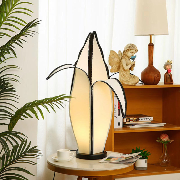 Traditionelle Vintage Banana Stoff Kunststoff Metall LED Stehen Stehlampe Für Wohnzimmer 