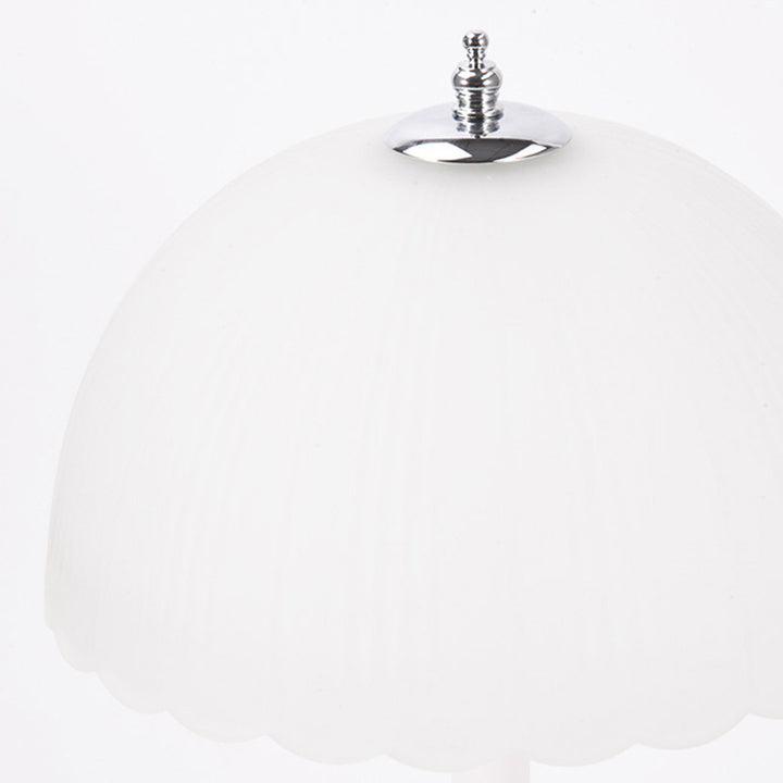 Lampe de Table à Dôme en Verre et Fer LED Traditionnelle pour Chambre 