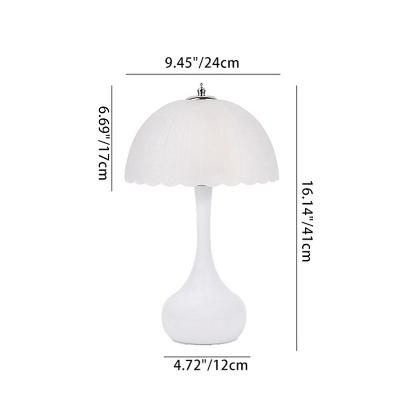 Lampe de Table à Dôme en Verre et Fer LED Traditionnelle pour Chambre 