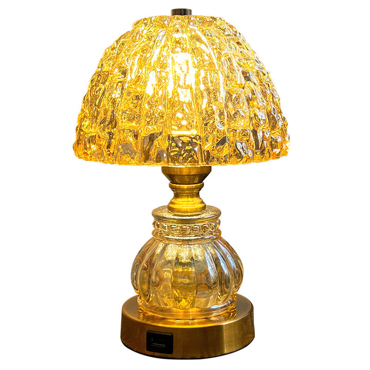 Lampe de table moderne en cristal métallique à 1 lumière pour chambre à coucher 