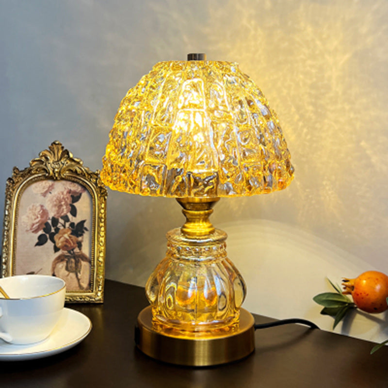 Lampe de table moderne en cristal métallique à 1 lumière pour chambre à coucher 