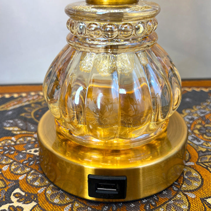 Lampe de table moderne en cristal métallique à 1 lumière pour chambre à coucher 