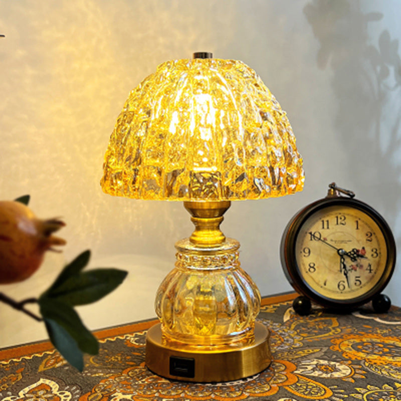 Lampe de table moderne en cristal métallique à 1 lumière pour chambre à coucher 