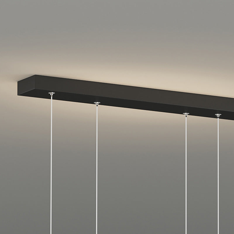 Lustre LED contemporain en aluminium, silicone et acrylique en forme de courbe créative pour salle à manger 