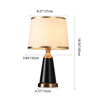 Lampe de Table 1 Lumière en Métal Cylindrique Moderne avec Tissu de Luxe pour Chambre 
