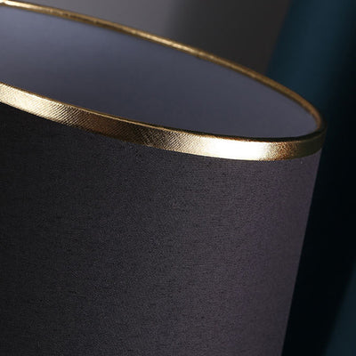 Lampe de Table 1 Lumière en Métal Cylindrique Moderne avec Tissu de Luxe pour Chambre 
