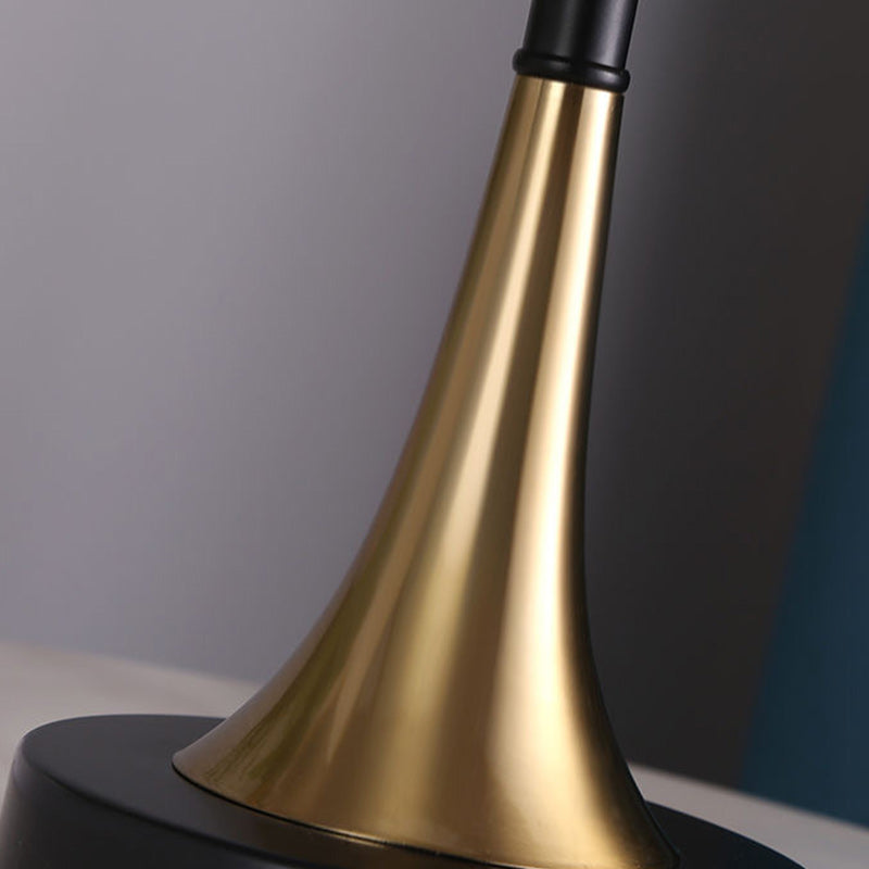 Lampe de table traditionnelle vintage en tissu métallique à 1 lumière pour chambre 
