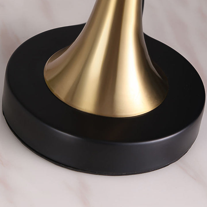 Lampe de table traditionnelle vintage en tissu métallique à 1 lumière pour chambre 