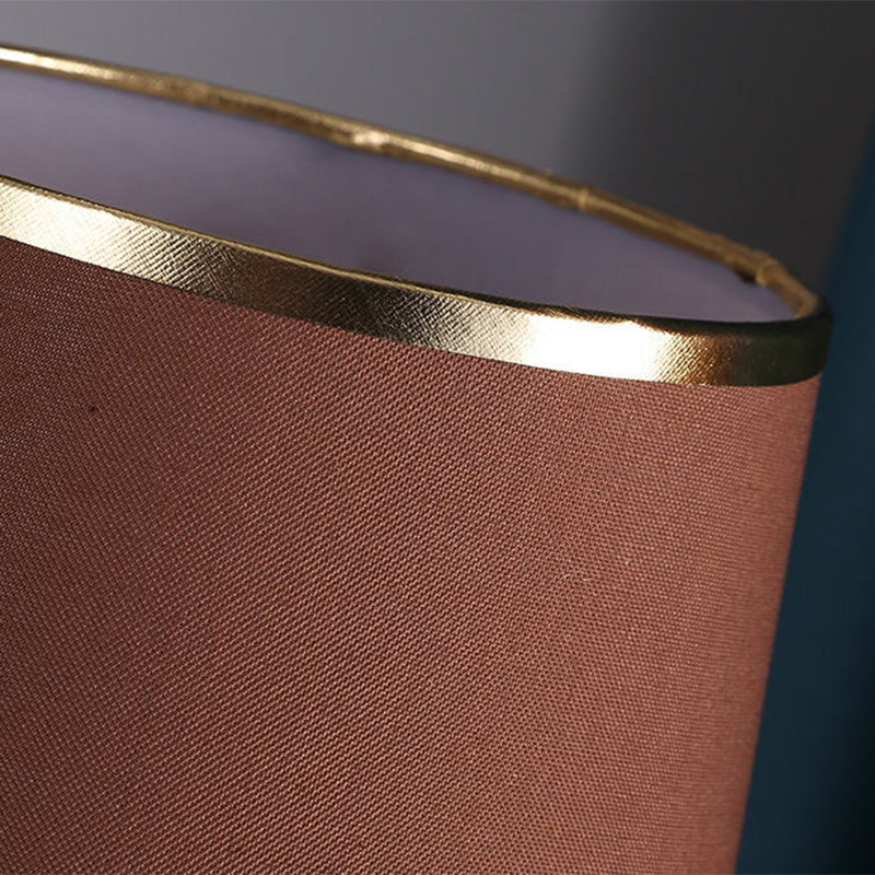 Lampe de table traditionnelle vintage en tissu métallique à 1 lumière pour chambre 