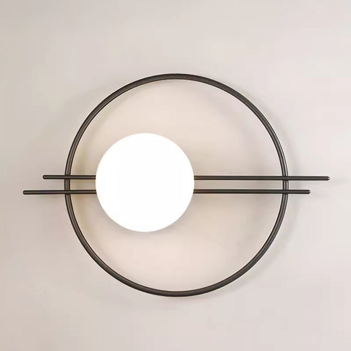 Applique murale contemporaine en fer et verre à 1 lumière pour chambre à coucher 