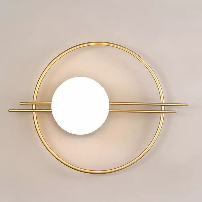 Applique murale contemporaine en fer et verre à 1 lumière pour chambre à coucher 