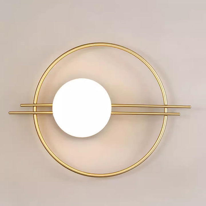 Applique murale contemporaine en fer et verre à 1 lumière pour chambre à coucher 