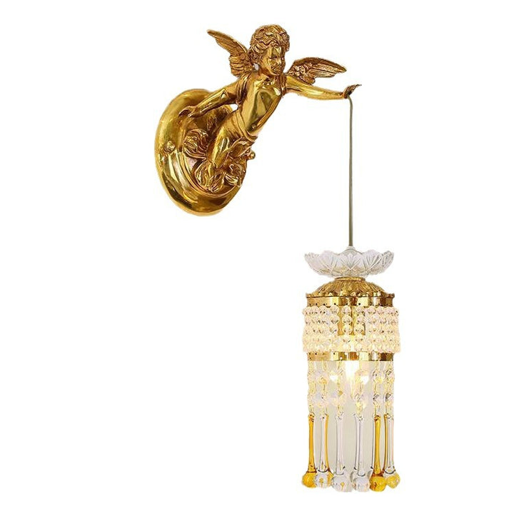 Applique murale 1 lumière en verre de cuivre avec fleur d&