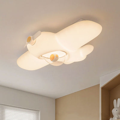 Luz de techo semi empotrada LED de resina y acero al carbono para dormitorio, avión creativo contemporáneo para niños 