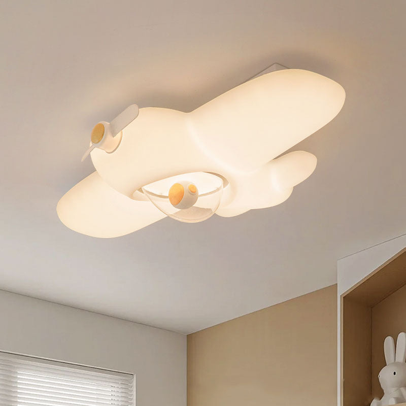 Luz de techo semi empotrada LED de resina y acero al carbono para dormitorio, avión creativo contemporáneo para niños 