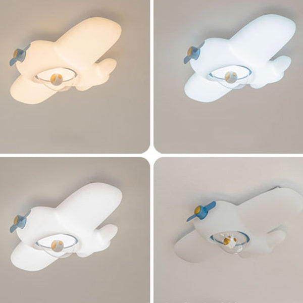 Luz de techo semi empotrada LED de resina y acero al carbono para dormitorio, avión creativo contemporáneo para niños 