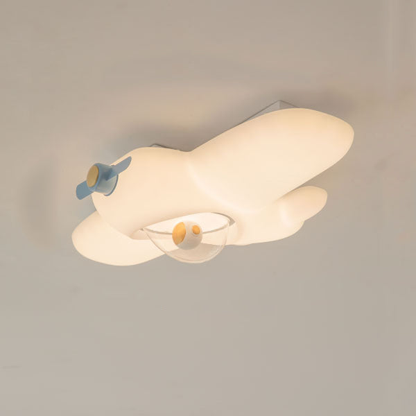 Luz de techo semi empotrada LED de resina y acero al carbono para dormitorio, avión creativo contemporáneo para niños 