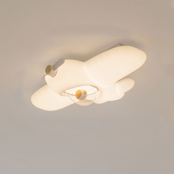 Luz de techo semi empotrada LED de resina y acero al carbono para dormitorio, avión creativo contemporáneo para niños 