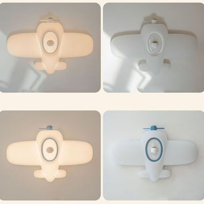 Luz de techo semi empotrada LED de resina y acero al carbono para dormitorio, avión creativo contemporáneo para niños 