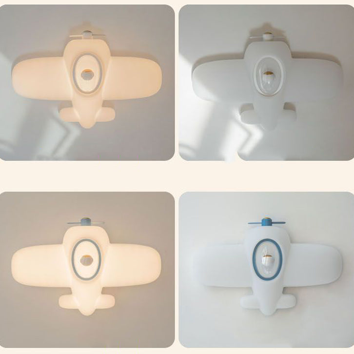 Luz de techo semi empotrada LED de resina y acero al carbono para dormitorio, avión creativo contemporáneo para niños 