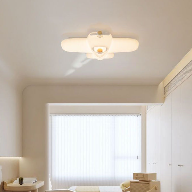 Luz de techo semi empotrada LED de resina y acero al carbono para dormitorio, avión creativo contemporáneo para niños 