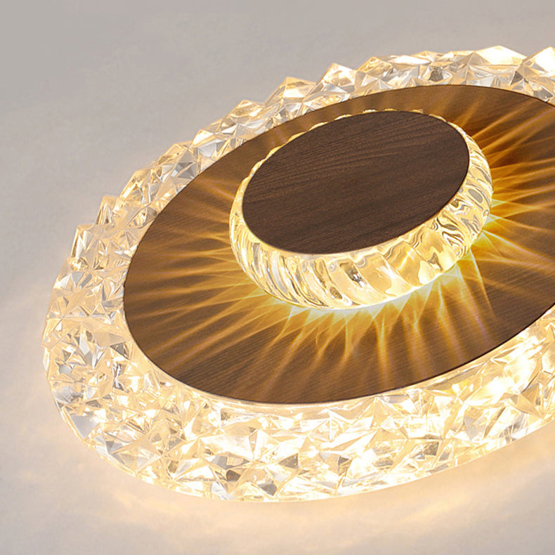 Plafonnier LED rond en fer, aluminium et acrylique de luxe moderne pour salon 