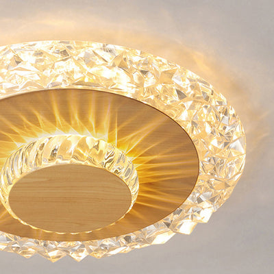 Plafonnier LED rond en fer, aluminium et acrylique de luxe moderne pour salon 
