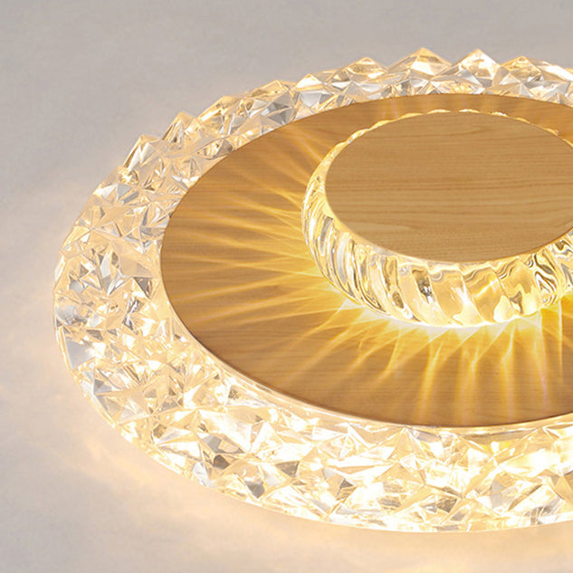 Plafonnier LED rond en fer, aluminium et acrylique de luxe moderne pour salon 