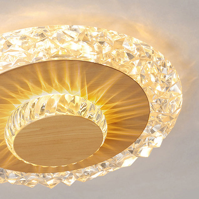 Plafonnier LED rond en fer, aluminium et acrylique de luxe moderne pour salon 