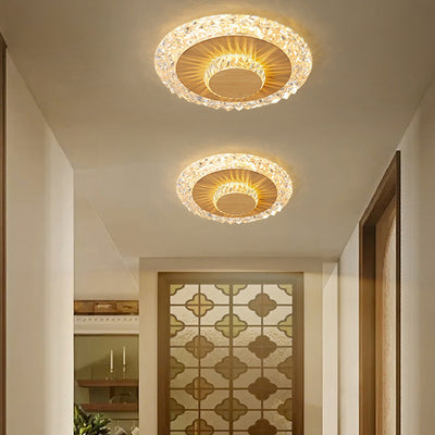 Plafonnier LED rond en fer, aluminium et acrylique de luxe moderne pour salon 
