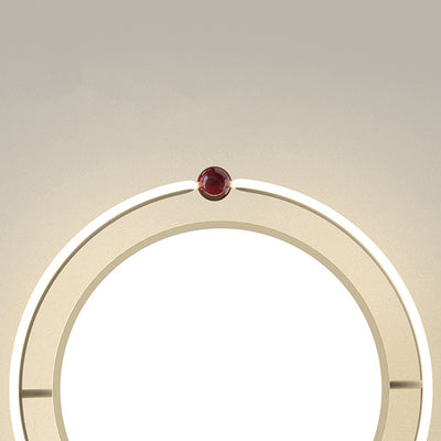 Modern Minimalist Round Iron Aluminum Acrylic LED Semi-Flush Mount Ceiling Light For Bedroom