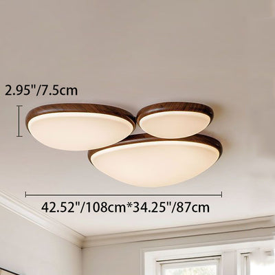 Plafonnier LED encastré traditionnel vintage ovale en acier au carbone avec transfert d'eau en acrylique pour salon 