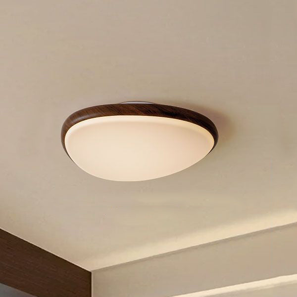 Traditional Vintage Oval Carbon Steel Acrylic Water Transfer LED Flush Mount Ceiling Light For Living Room