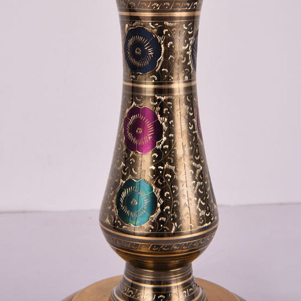 Traditional European Dome Brass Glass 1-Light Table Lamp For Bedroom