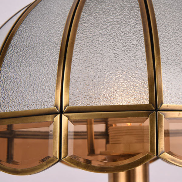 Traditional European Dome Brass Glass 1-Light Table Lamp For Bedroom