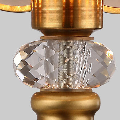 Traditional European Dome Brass Glass 1-Light Table Lamp For Bedroom