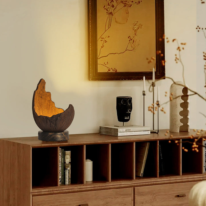 Lámpara de mesa de cerámica ovalada con cáscara de huevo Art Deco moderna de 1 luz para dormitorio 