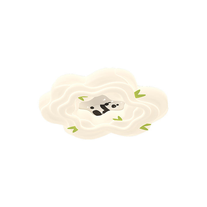Moderne Schlichtheit Kinder Panda Blume Eisen Harz LED Deckenleuchte für Schlafzimmer 