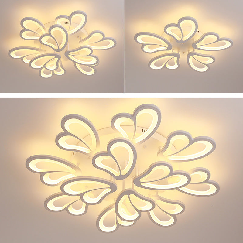 Luz de techo empotrada LED de hierro acrílico redondo creativo contemporáneo para sala de estar 