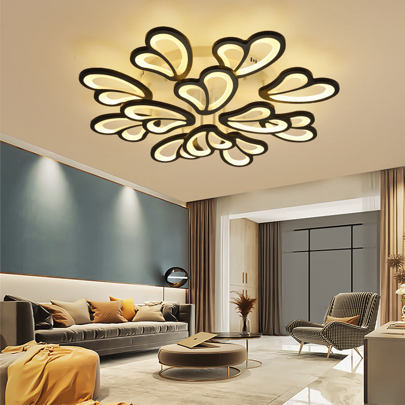 Luz de techo empotrada LED de hierro acrílico redondo creativo contemporáneo para sala de estar 