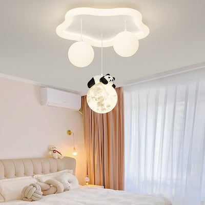 Moderne Einfachheit Wolken-Panda-Eisen-Acrylharz-LED-Deckenleuchte für das Schlafzimmer 